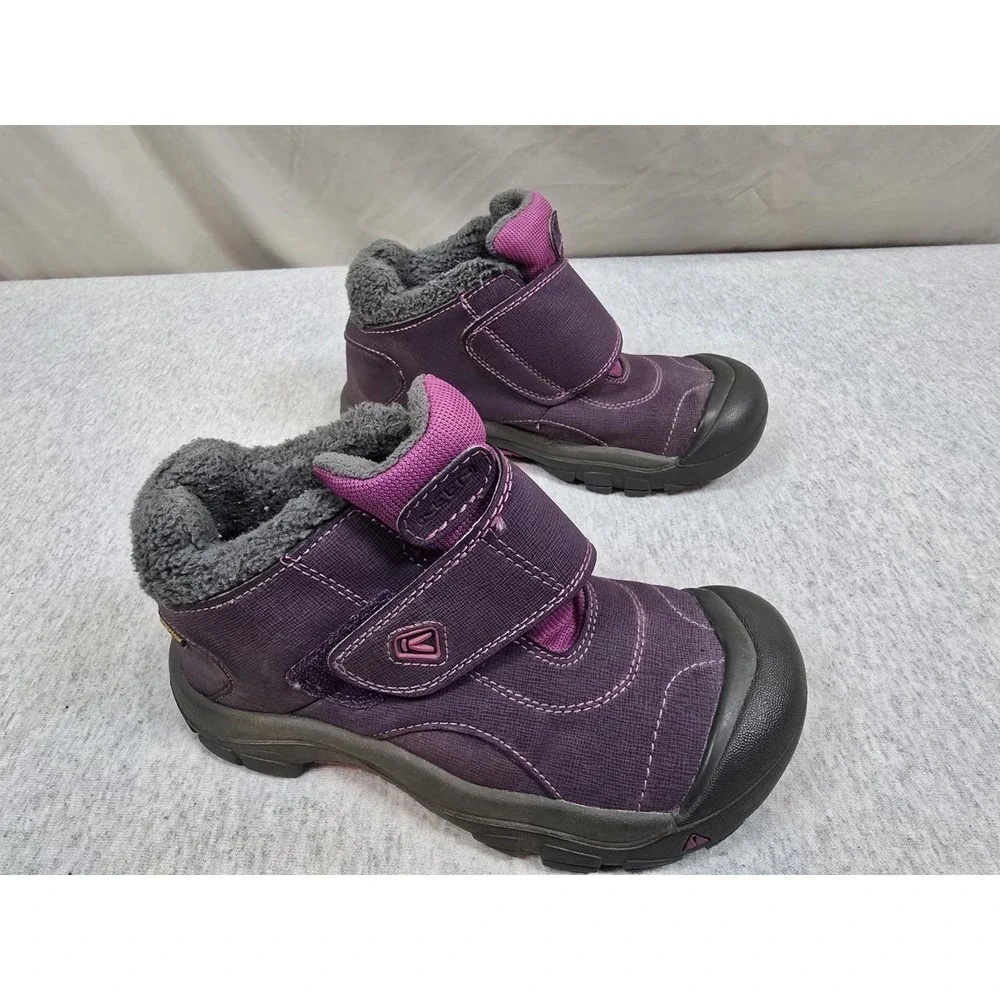 KEEN Kootenay WATERPROOF Youth Girls Size 2 Sherpa LINED Purple SNOW Boots